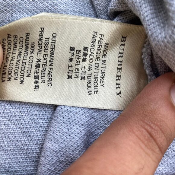 Burberry Brit Men Short Sleeve Polo Light Grey Cotton Pique Polo Shirt XL - Picture 13 of 13